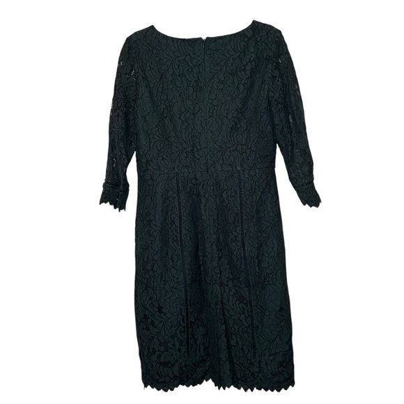 Talbots Emerald Green Lace Sheath Dress Scalloped Hem 10 - Picture 3 of 8